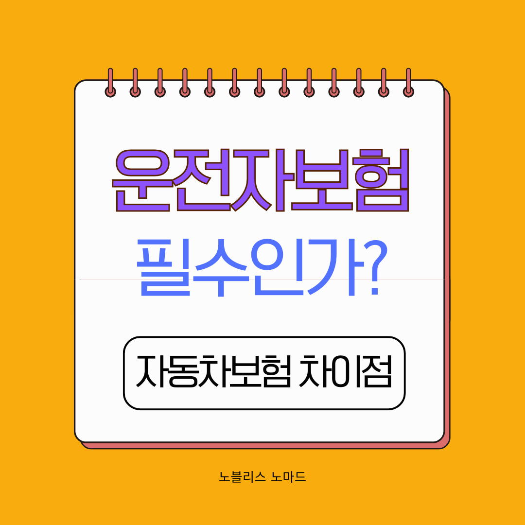 운전자보험 필수인가? 자동차 보험과 차이점 완벽 정리