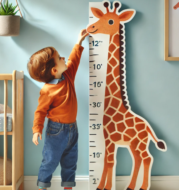 키 재는 아이 모습