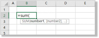 함수이름, 괄호 입력시 - 인수 도움말