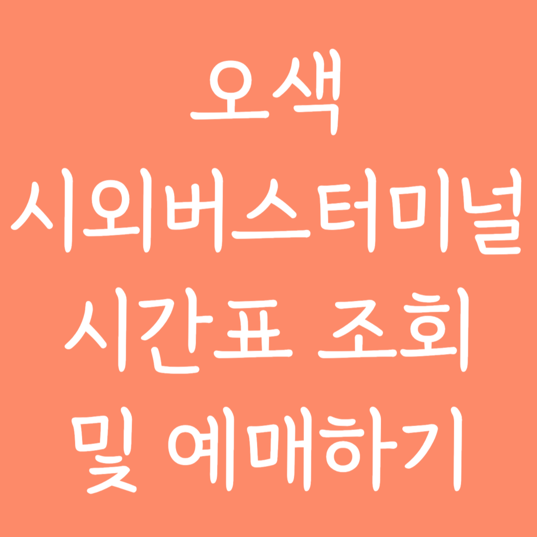 오색 시외버스터미널 시간표조회 및 예매하기