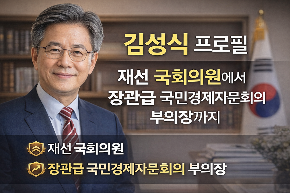 김성식 의원, 국회에서 경제자문회의 부의장까지 화려한 행보