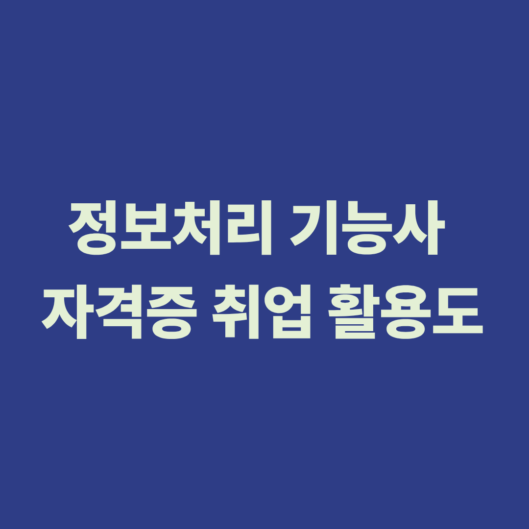 정보처리 기능사 자격증 취업 활용도