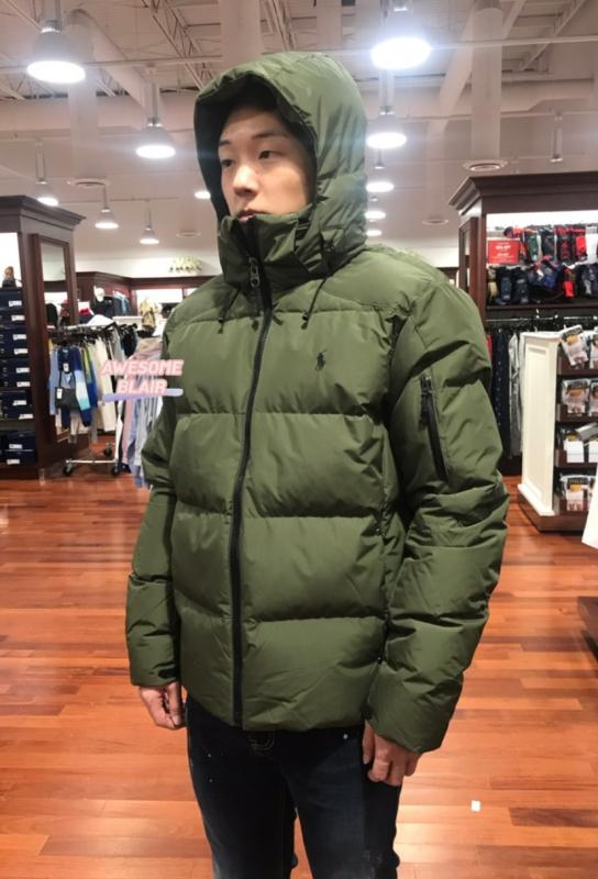 폴로랄프로렌 남성 덕다운 후드 패딩 파카