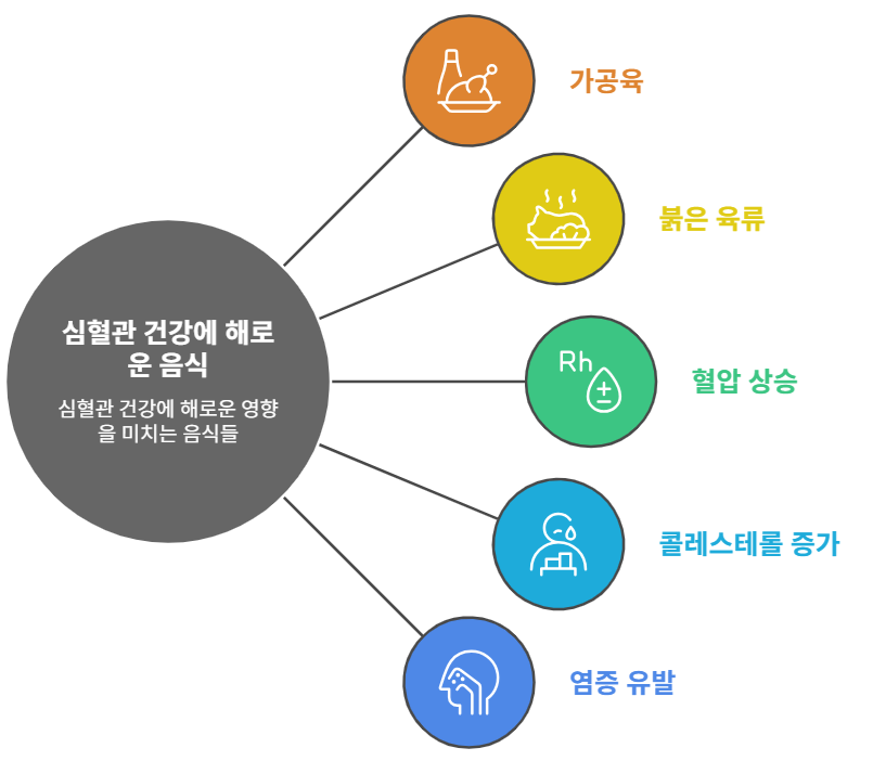 심혈관 건강에 해로운 음식