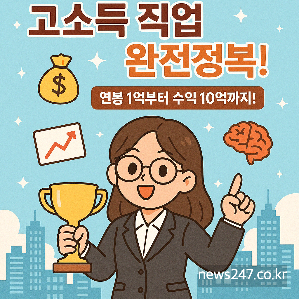 고소득 직업 분석 총정리: 연봉 1억부터 수익 10억까지 가능한 직업군 탐색