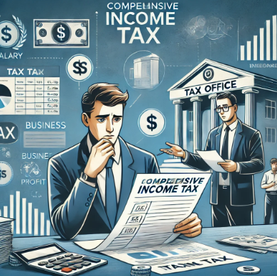 종합소득세 신고를 고민하는 남자의 이미지