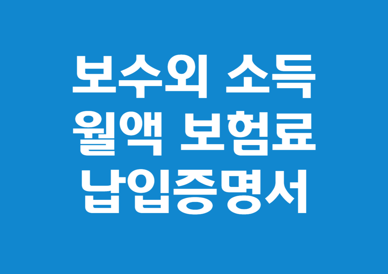 보수외 소득월액 보험료 납입증명서 발급 방법 완벽 가이드