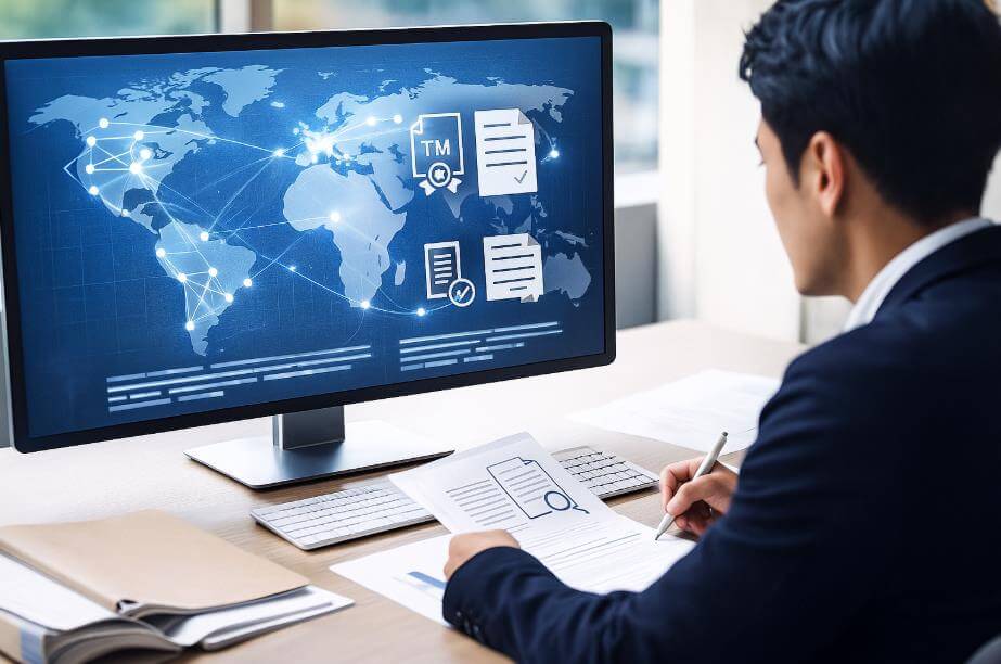 심플 패키지를 검토하는 한국인 디자이너의 모습.