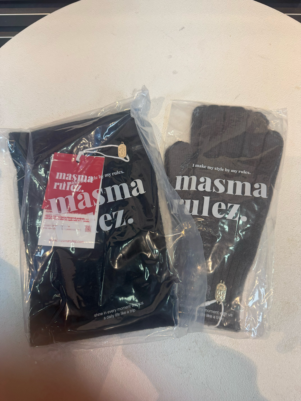 마스마룰즈 Masmarulez 니트 목도리 &amp; 장갑 선물세트