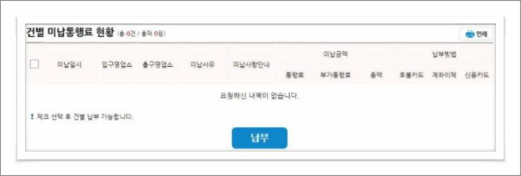 톨게이트 미납 요금