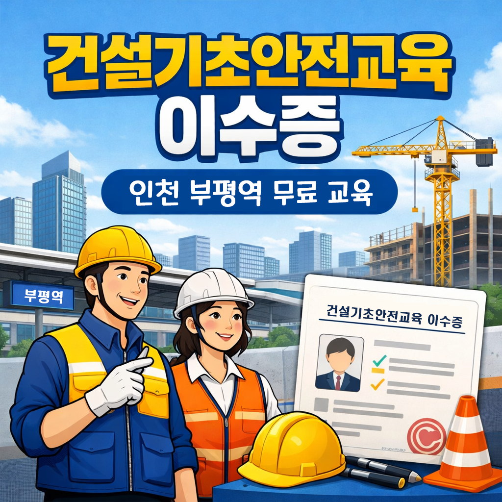 건설기초안전교육 이수증 받는 장소 인천 부평역 센터 안내