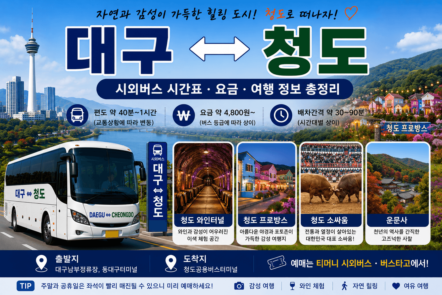 대구와 청도를 오가는 고마운 버스와 청도 소싸움