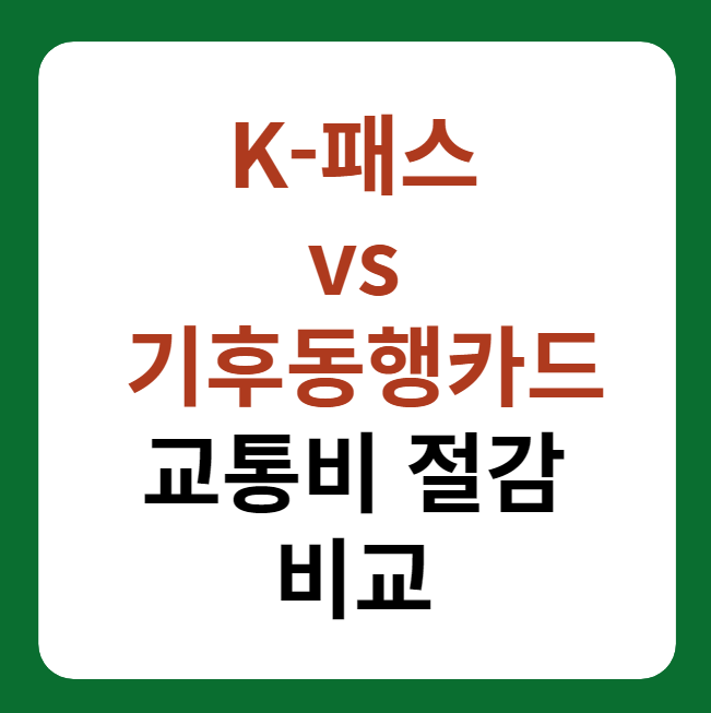 K-패스, 기후동행카드 혜택, 교통비 절감 비교 썸네일 이미지