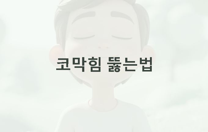 코막힘 뚫는법
