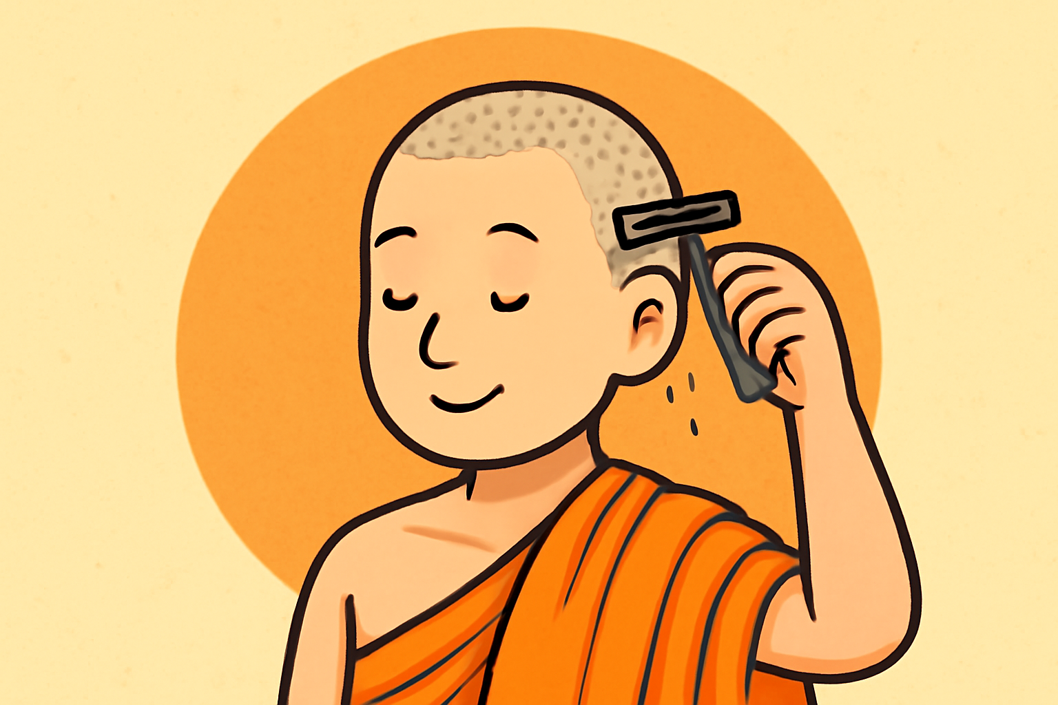 스님은 머리를 매일 깎지 않는다 불교에서 삭발의 의미와 주기 관련 사진