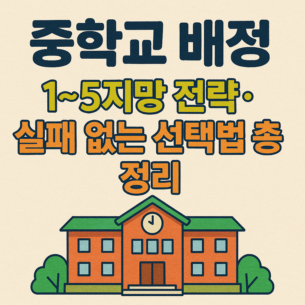 중학교 배정 1~5순위 전략