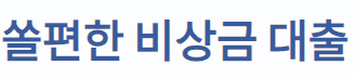 신한은행 비상금대출