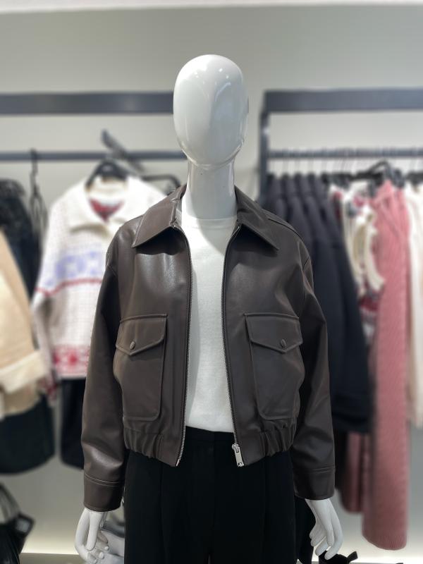 미쏘 비건레더 스탠카라 집업 자켓 MIWJLDT01C