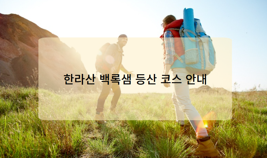 한라산 백록샘 등산 코스 안내
