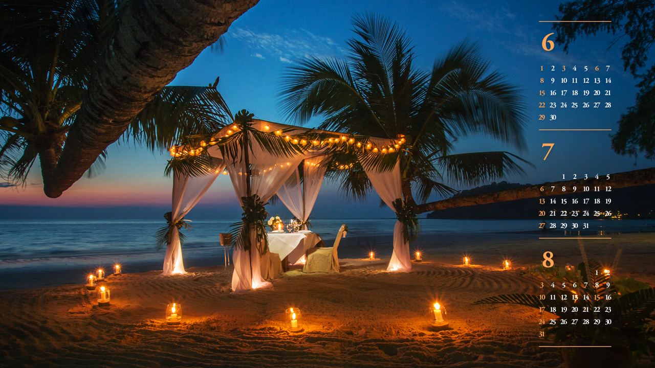 12 해변의 밤 B - 2025년7월 노트북배경화면