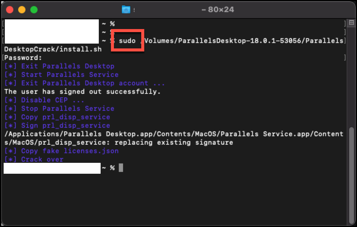 parallels desktop crack 적용