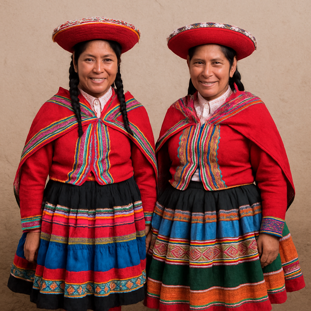 페루 케추아족의 모자와 치마의 계층 표현