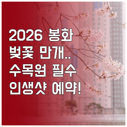 2026년 봉화 벚꽃 만개 시기 및 ..