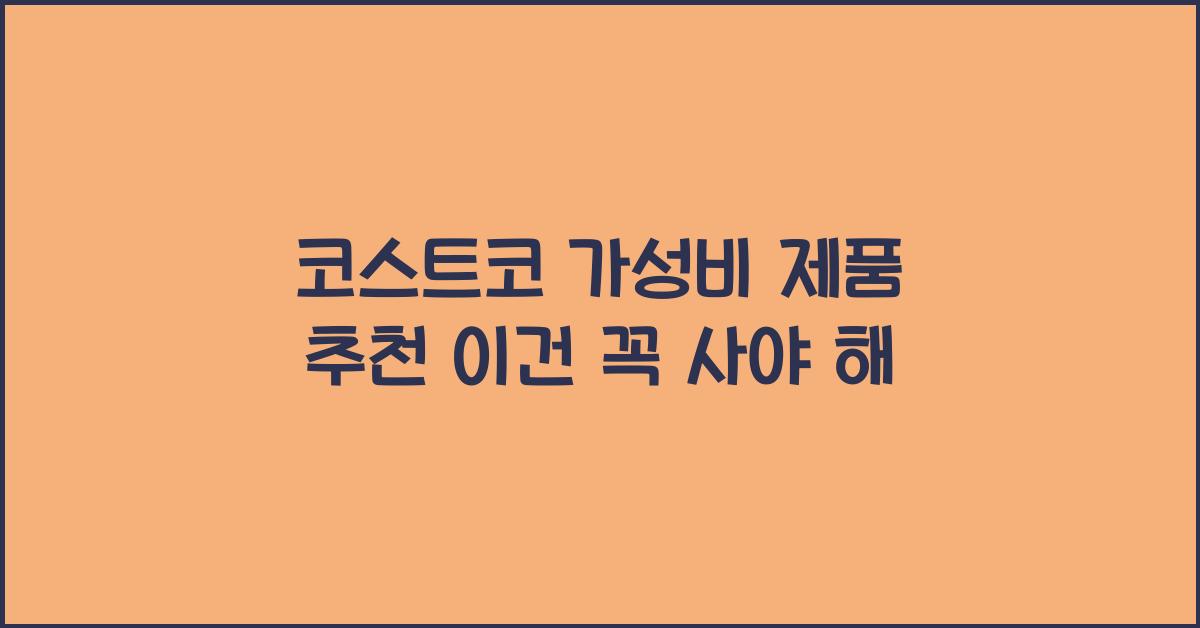 코스트코 가성비 제품