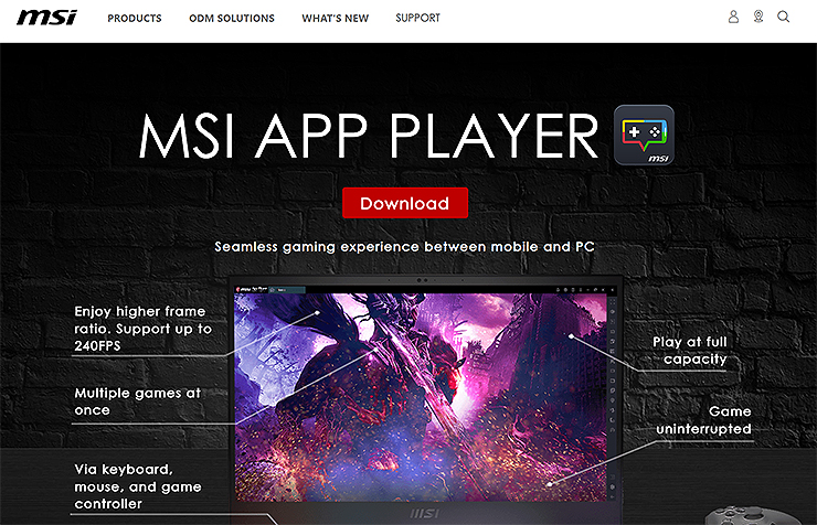 msi-앱플레이어-공식-홈페이지-화면