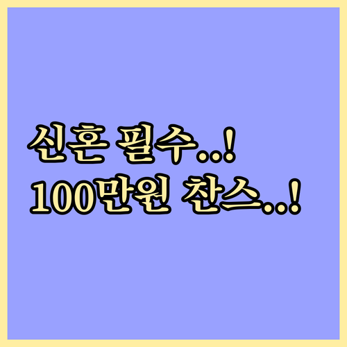 신혼부부 100만원 지원금, 신청 자..