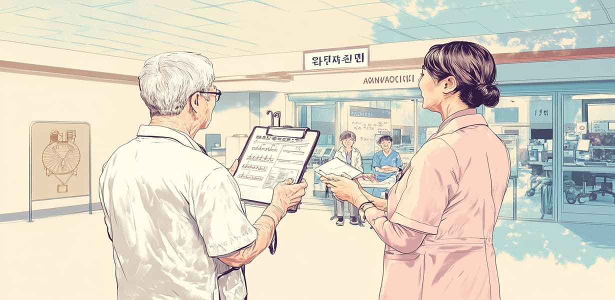 금식, 약 복용, 금속 없는 옷차림 등을 준비하는 어르신의 모습