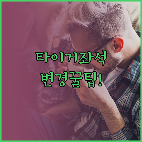 타이거에어 타이완 좌석 변경 가능 시..