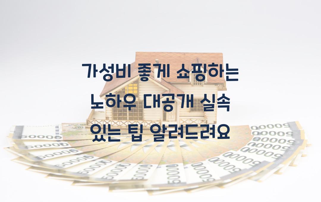 가성비 좋게 쇼핑하는 노하우