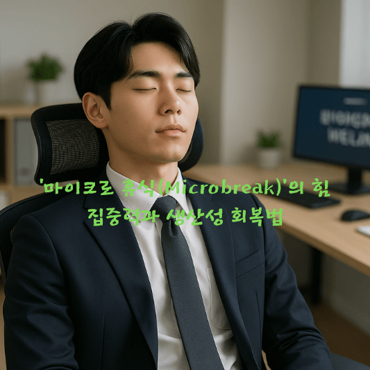 마이크로휴식, 집중력회복, 생산성팁, 포모도로기법, 디지털웰빙, 마음챙김, 뇌과학, 스트레스관리, 학습전략, 업무효율
