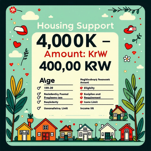 이사비 지원의 금액과 조건을 설명하는 이미지. 예를 들어, 지원 금액이 40만원인 경우와 그 조건을 명시합니다.