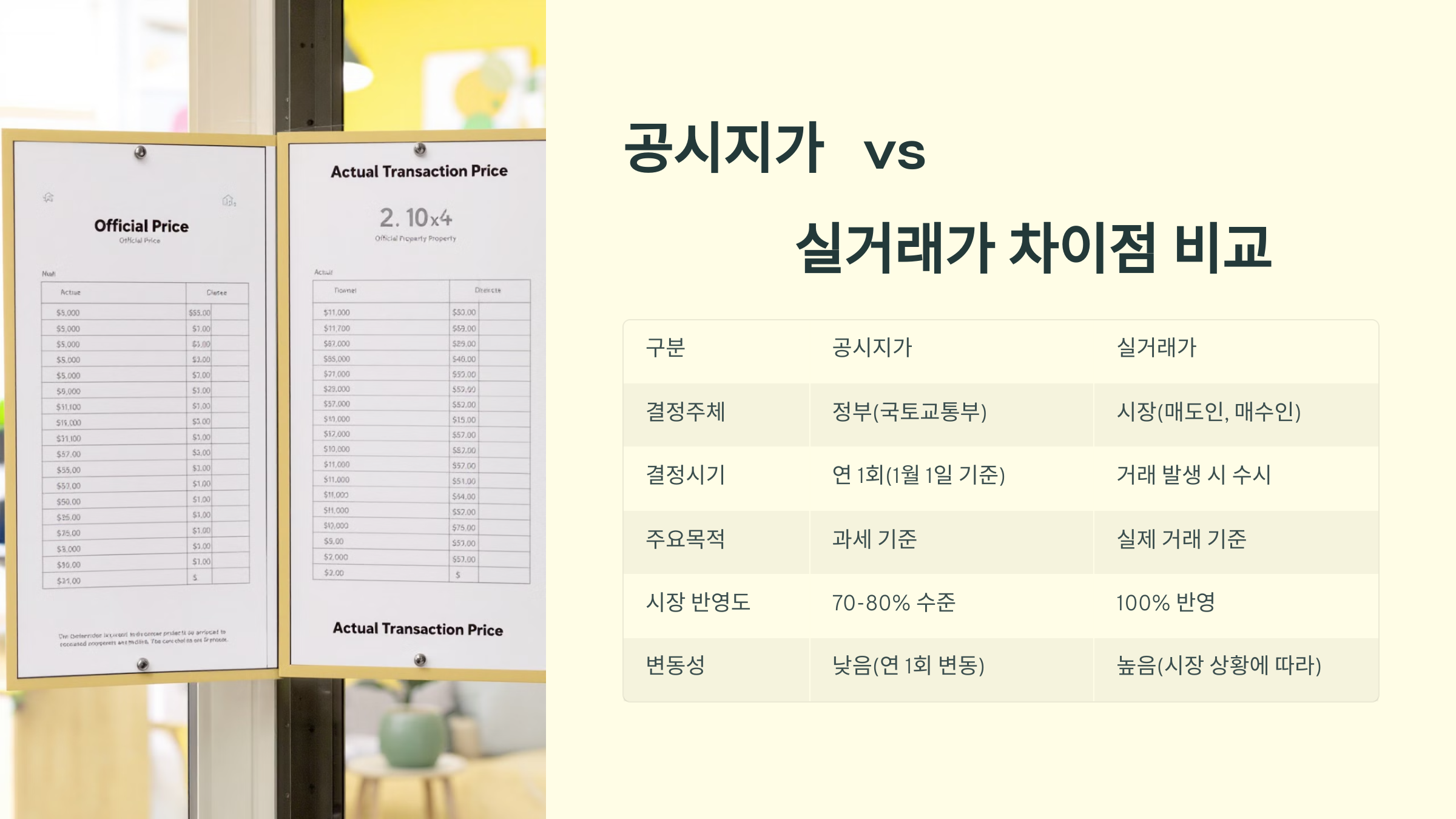 공시지가 vs 실거래가 차이점 비교