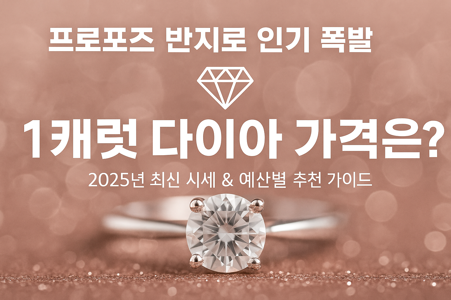 100만 원부터 1,000만 원까지! 2025년 예물 전문가가 추천하는 1캐럿 프로포즈 다이아 가격 비교 선택법
