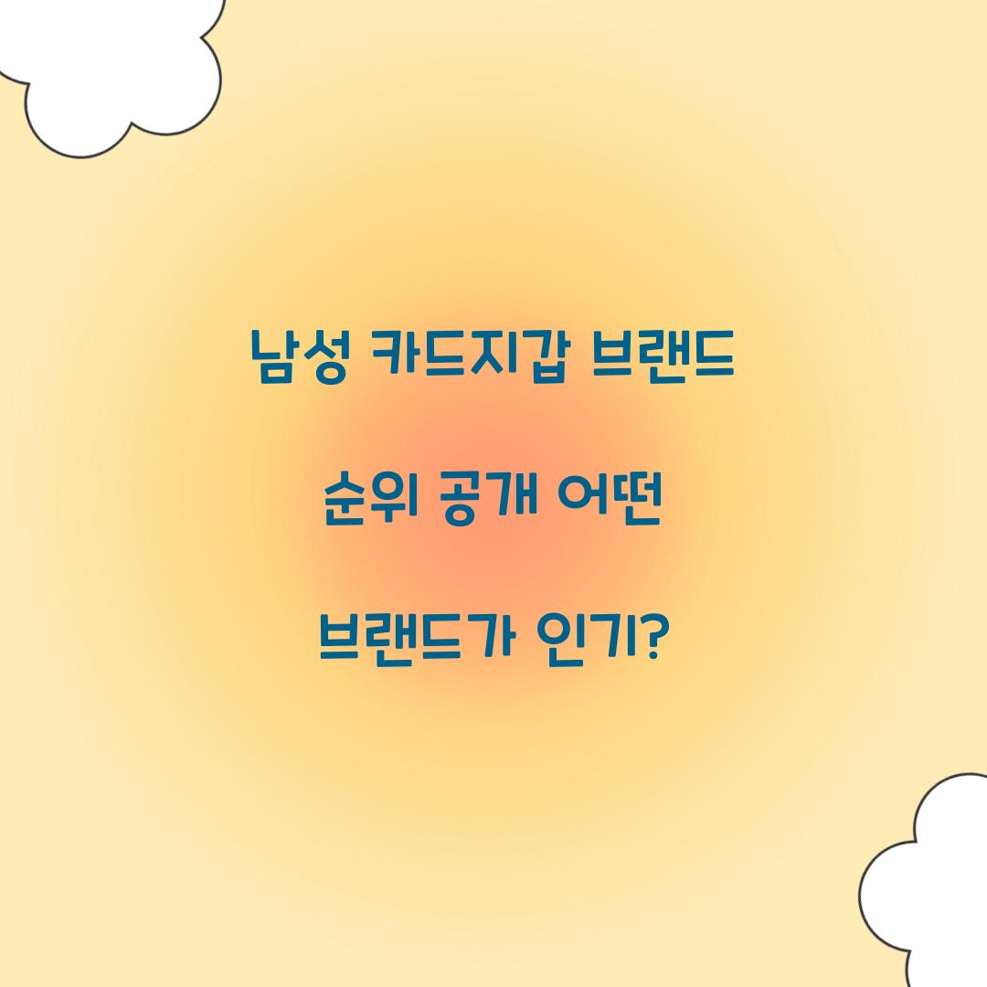 남성 카드지갑 브랜드 순위