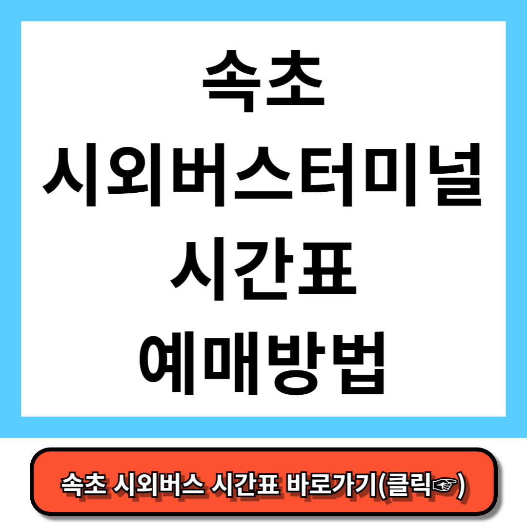 속초시외버스터미널 시간표, 예매 방법