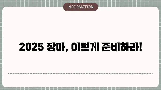 2025 장마 기상 정보