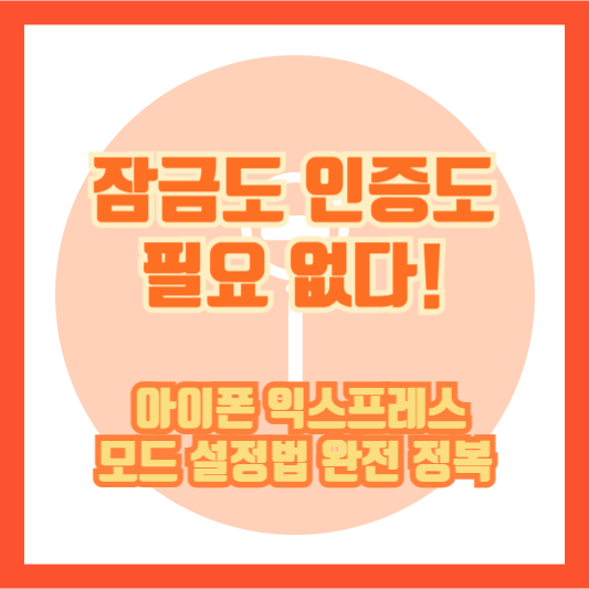 잠금도 인증도 필요 없다! 아이폰 익스프레스 모드 설정법 완전 정복