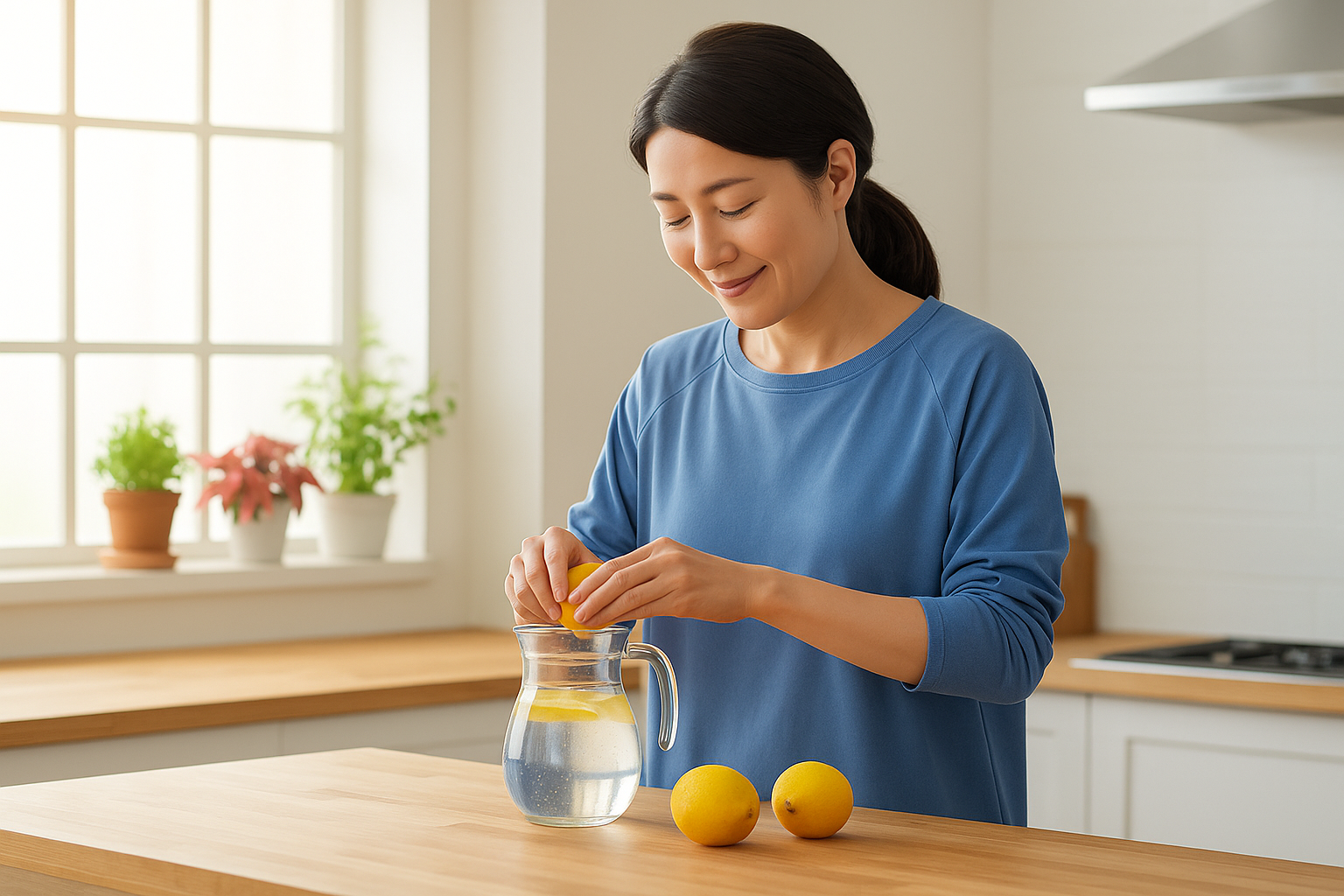 맛있는 물 레몬수 만드는 이미지