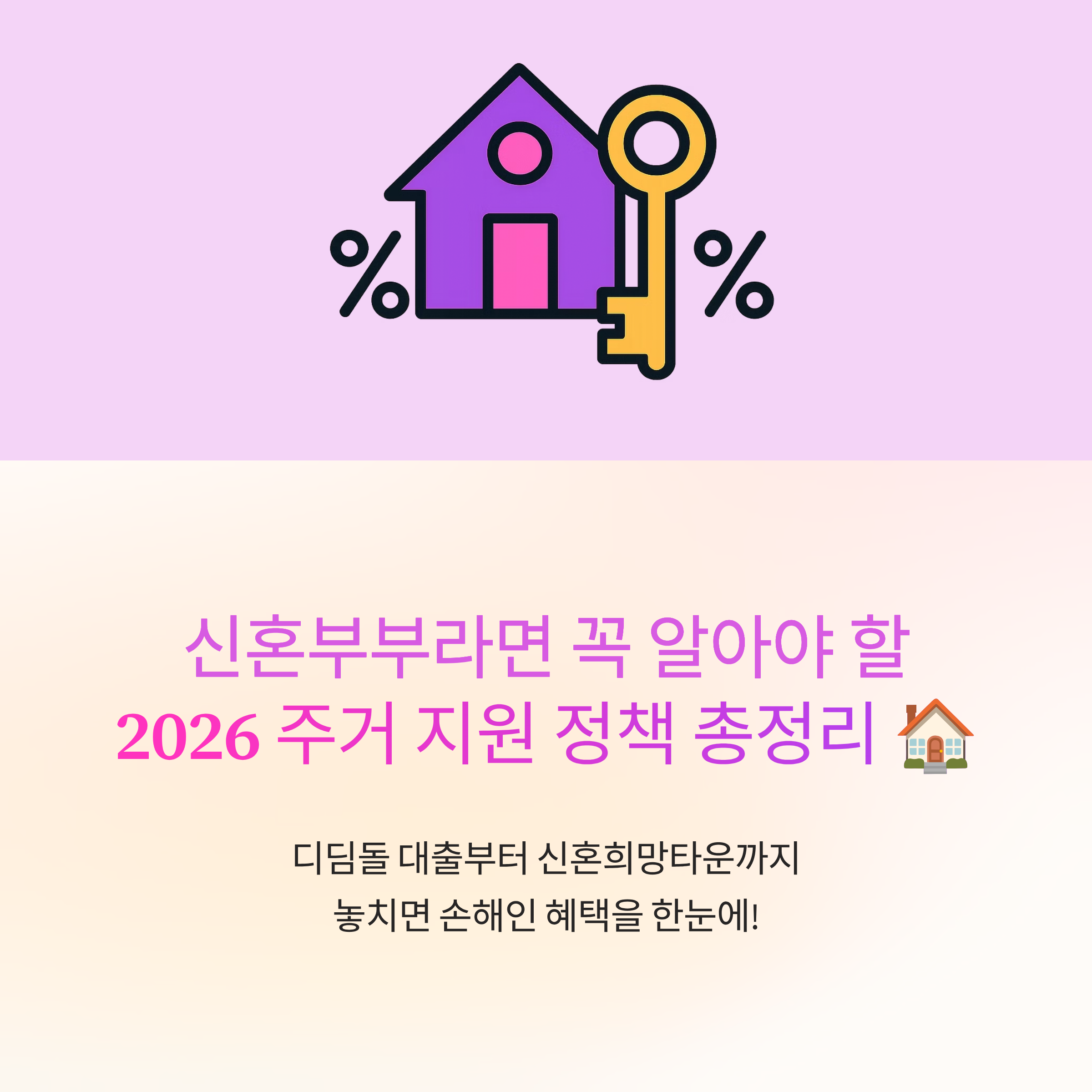 2026년 신혼부부 지원금 총정리! 이거 모르면 수천만 원 손해 봐요