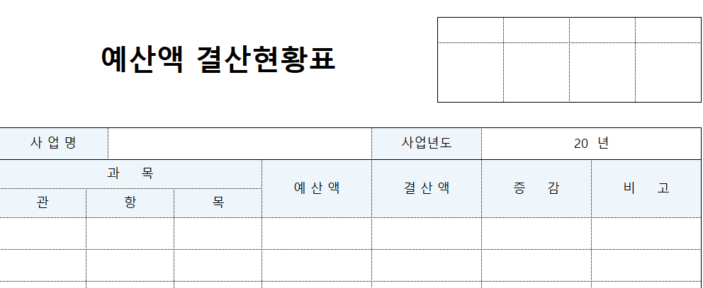예산액-결산현황표-서식-이미지