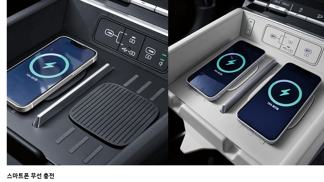 신형 싼타페 디 올 뉴 싼타페 스마트폰 무선 충전