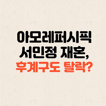 아모레퍼시픽 서민정 재혼&#44; 사실상 후계구도 탈락?