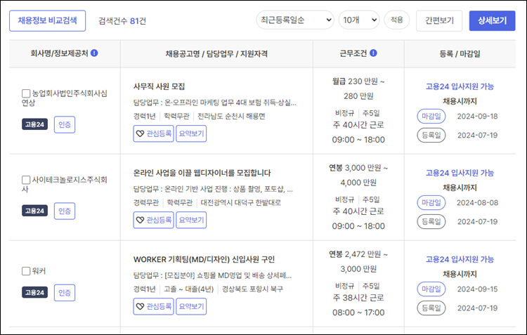 웹디자인기능사-채용정보
