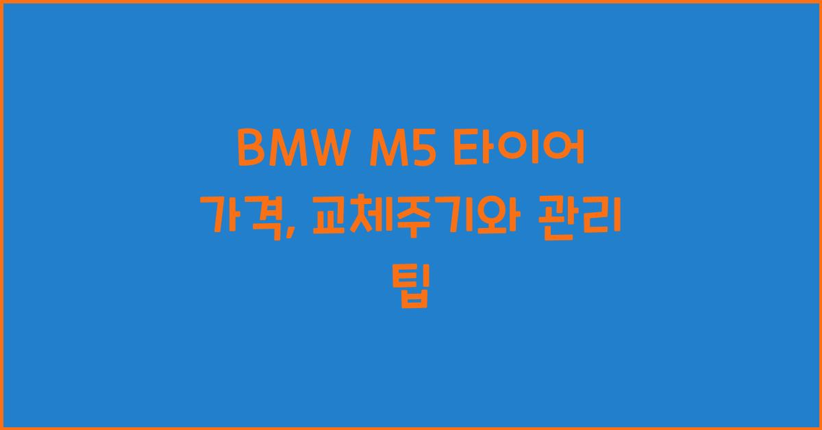 BMW M5 타이어 가격, 교체주기