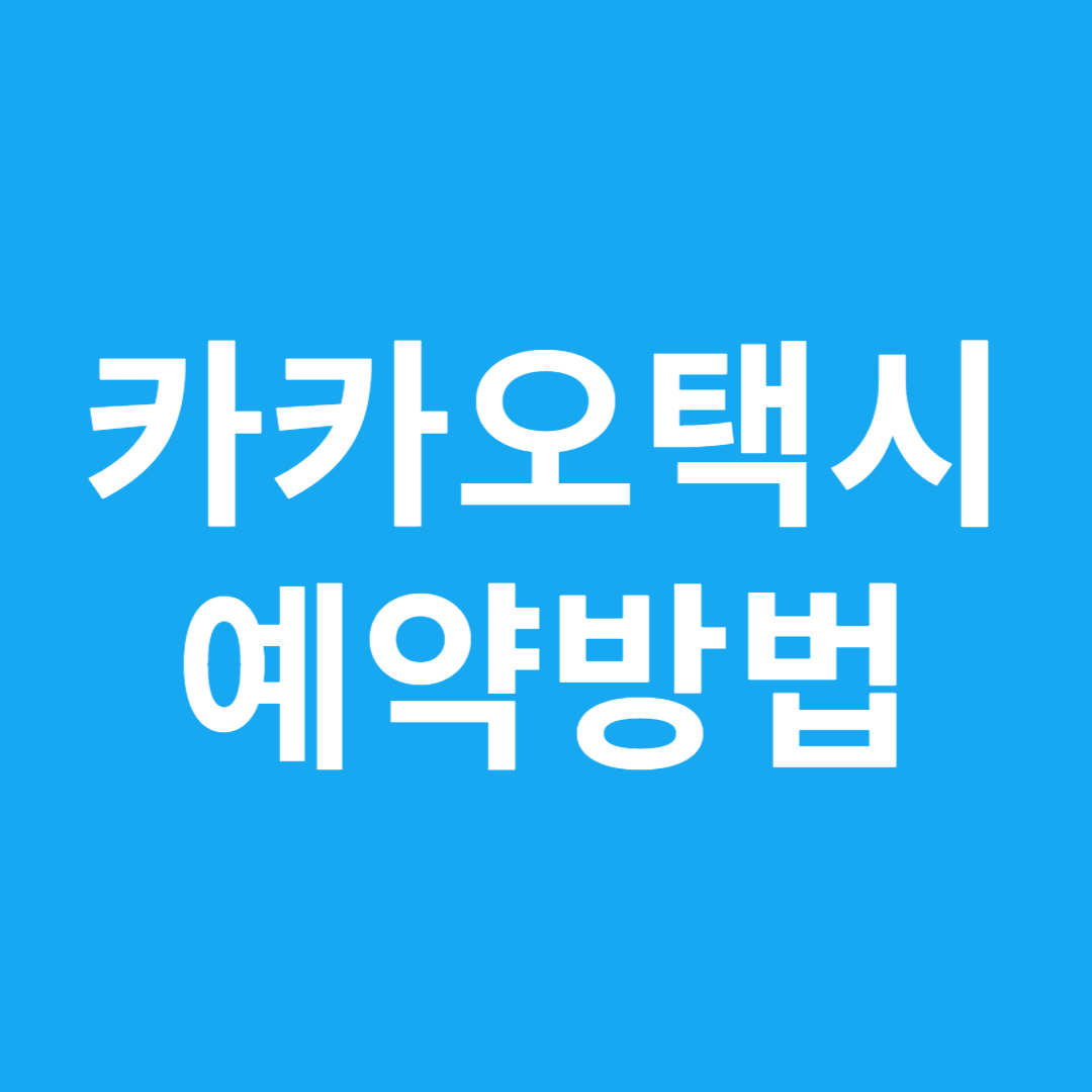 카카오택시 예약방법