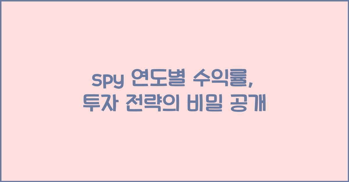 spy 연도별 수익률